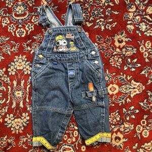 Vintage Baby Snoopy Overalls 3-6 Months Tools Construction Cute!
